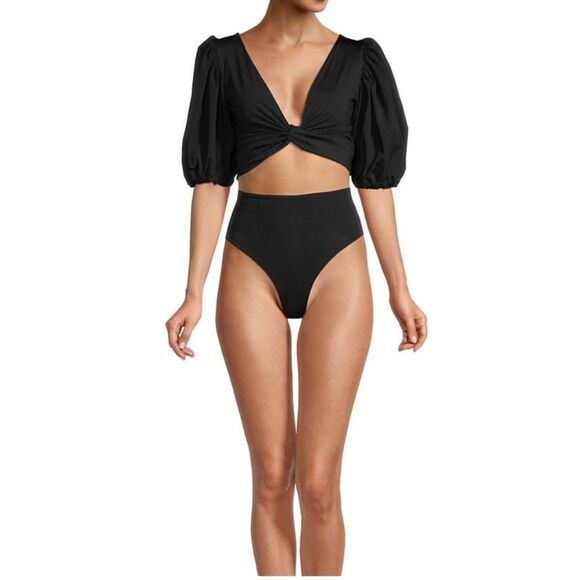 NWT Maygel Coronel Gallega Puff-Sleeve Swimsuit - Picture 1 of 13